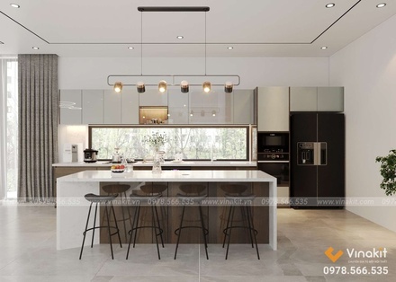 Tủ bếp nhôm cánh Acrylic AL12