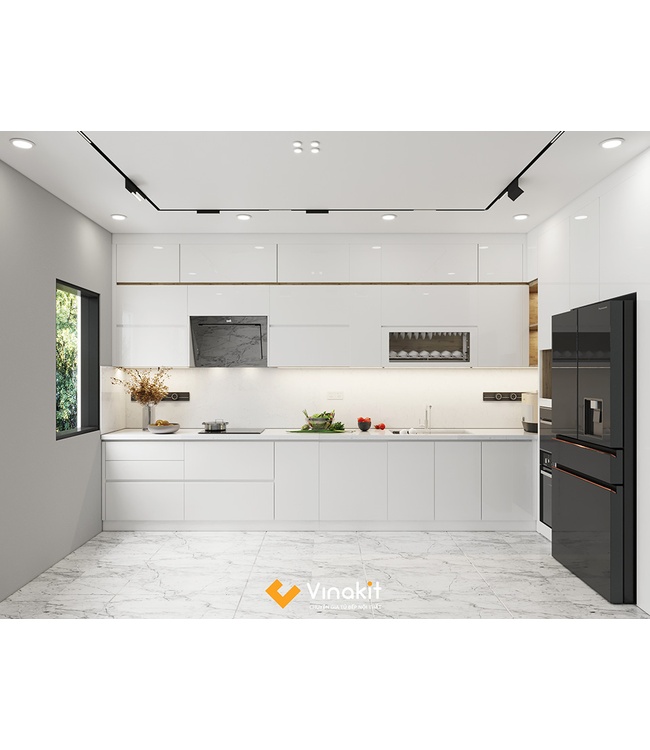 Mẫu tủ bếp Inox cánh Acrylic hệ modul rời CNC IN41