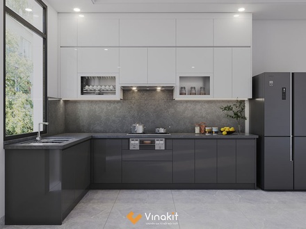 Tủ bếp nhựa cánh Acrylic AC22