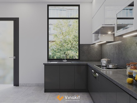 Tủ bếp nhựa cánh Acrylic AC22