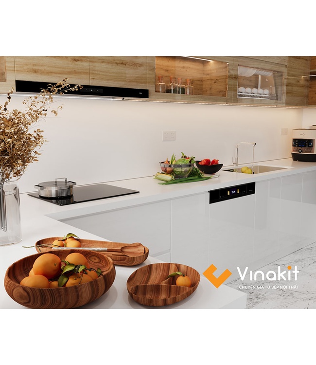 Mẫu tủ bếp Inox cánh Acrylic hệ modul rời CNC IN40