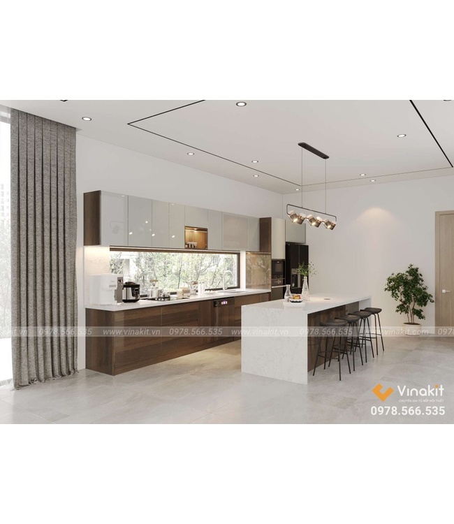 Tủ bếp nhôm cánh Acrylic AL12
