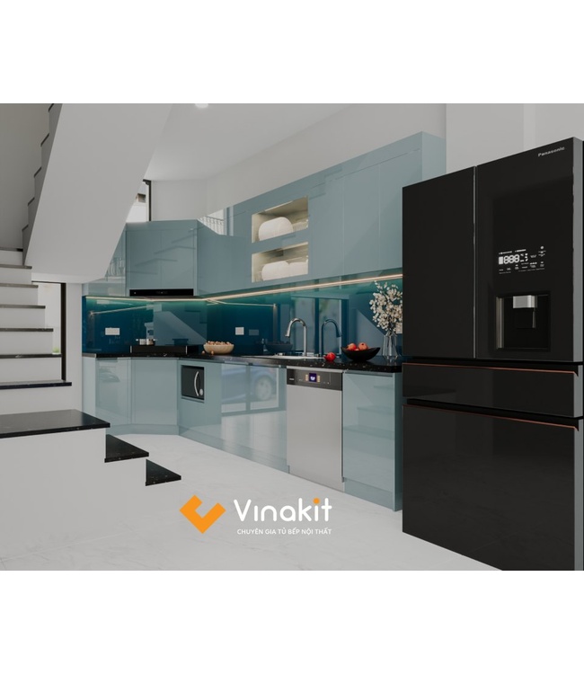 Mẫu tủ bếp Inox cánh Acrylic hệ modul rời CNC IN36