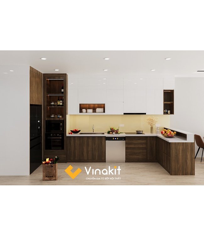 Tủ bếp nhựa cánh Laminate CLA11