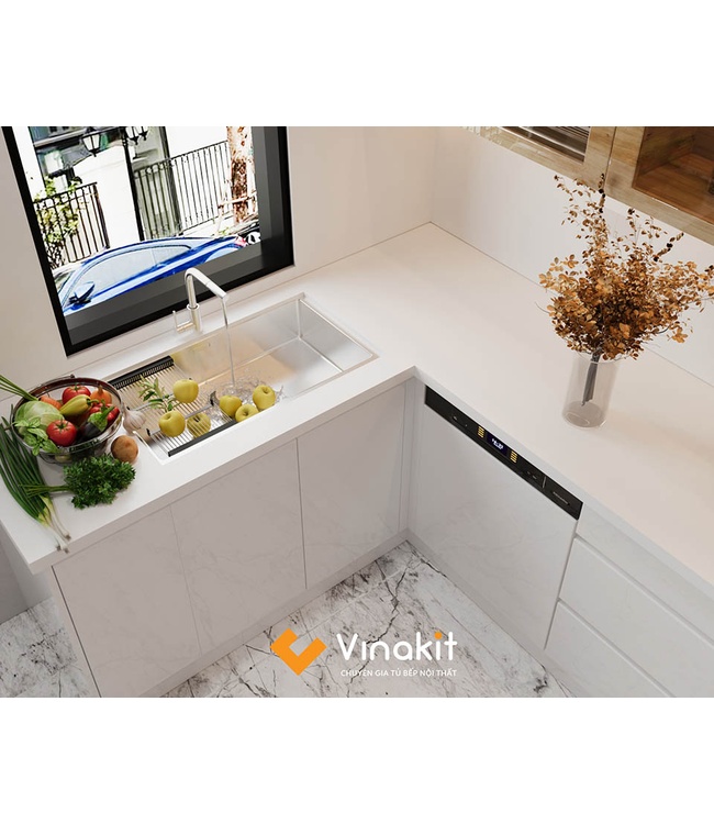 Mẫu tủ bếp Inox cánh Acrylic hệ modul rời CNC IN40