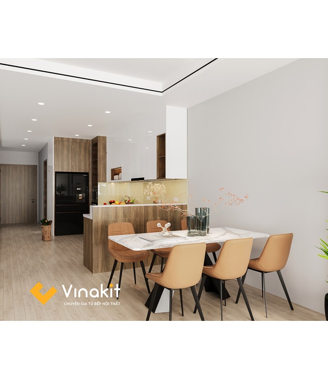 Tủ bếp nhựa cánh Laminate CLA11