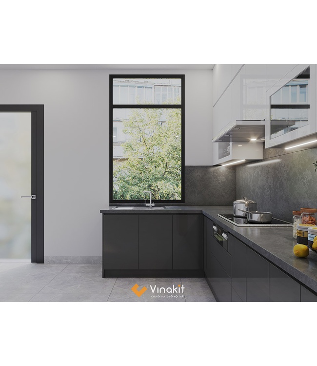 Tủ bếp nhựa cánh Acrylic AC22