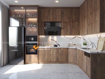 Tủ bếp nhựa cánh Laminate CLA07