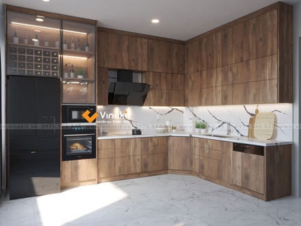 Tủ bếp nhựa cánh Laminate CLA07