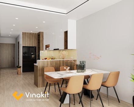 Tủ bếp nhựa cánh Laminate CLA11
