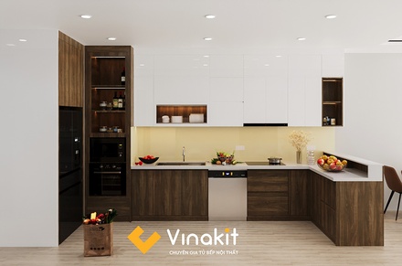 Tủ bếp nhựa cánh Laminate CLA11