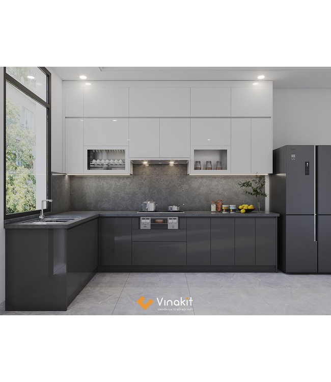 Tủ bếp nhựa cánh Acrylic AC22